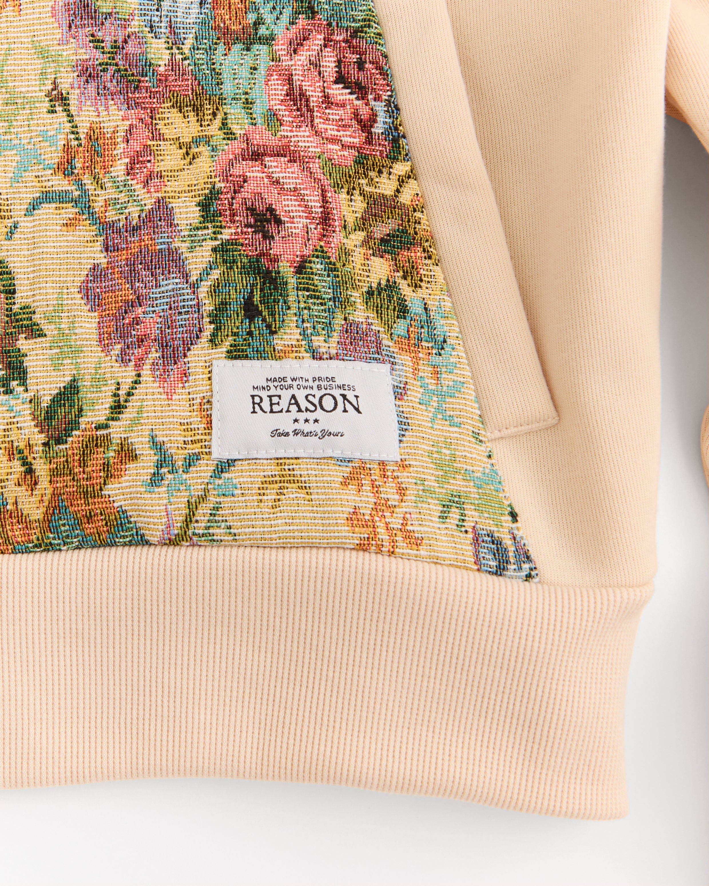 Women Tapestry Zip Up Hoodie - Khaki