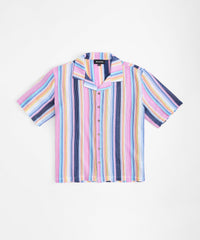 Textured Short Sleeve Button Down Shirt