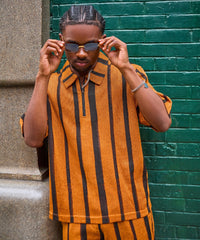 Textured Knit Shirt - Brown