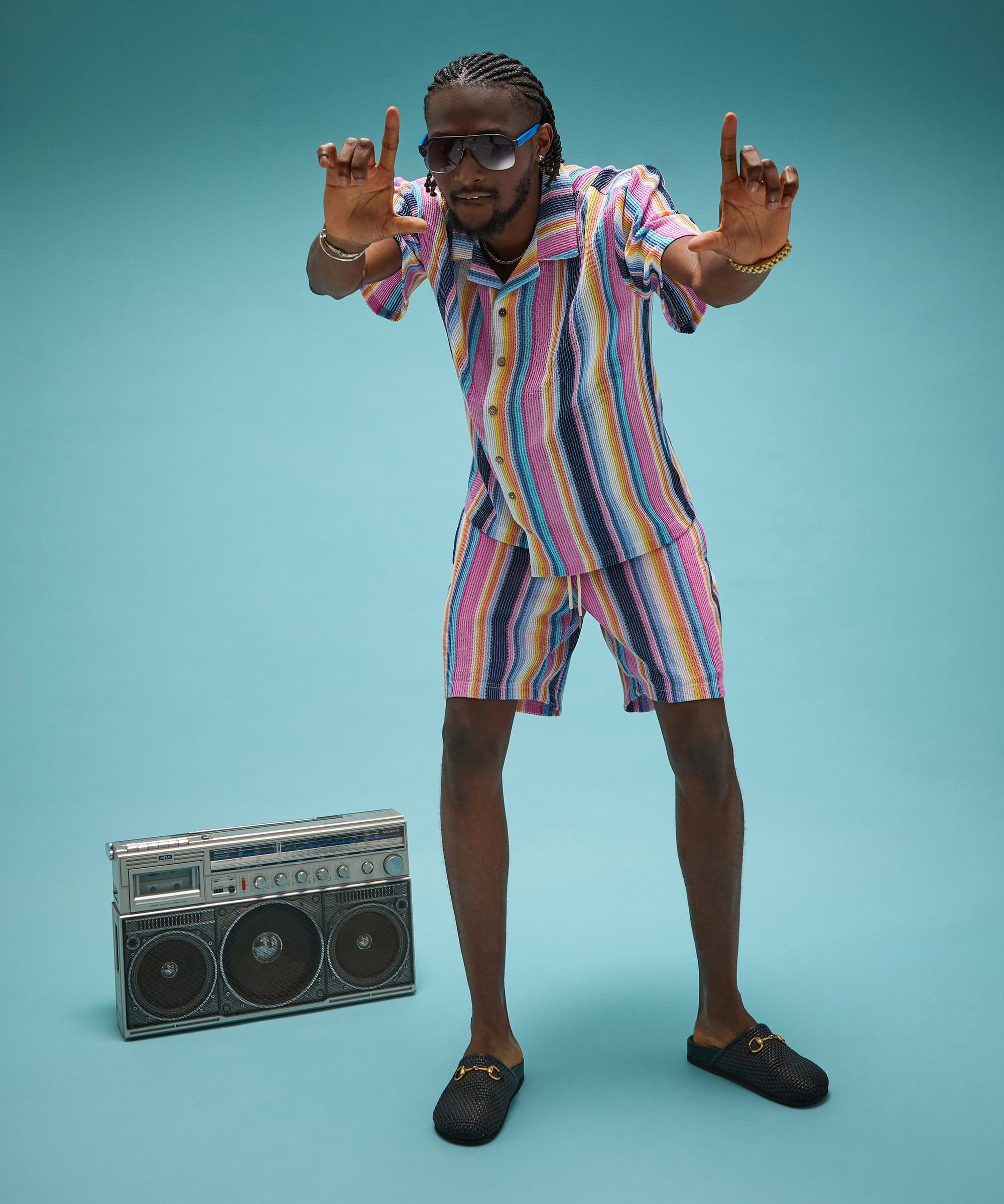 Textured Short Sleeve Button Down Shirt