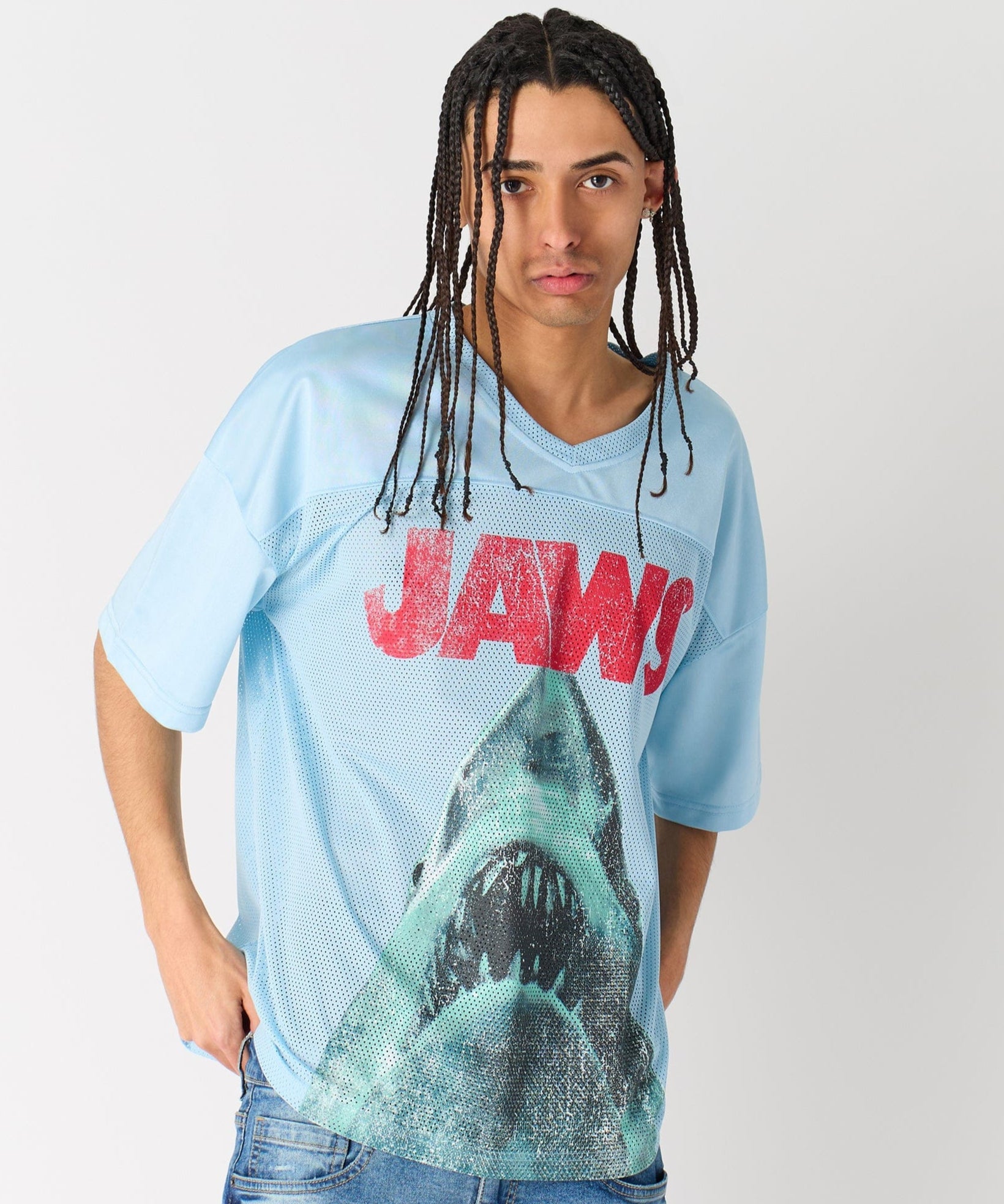 Jaws Football Jersey - Light Blue