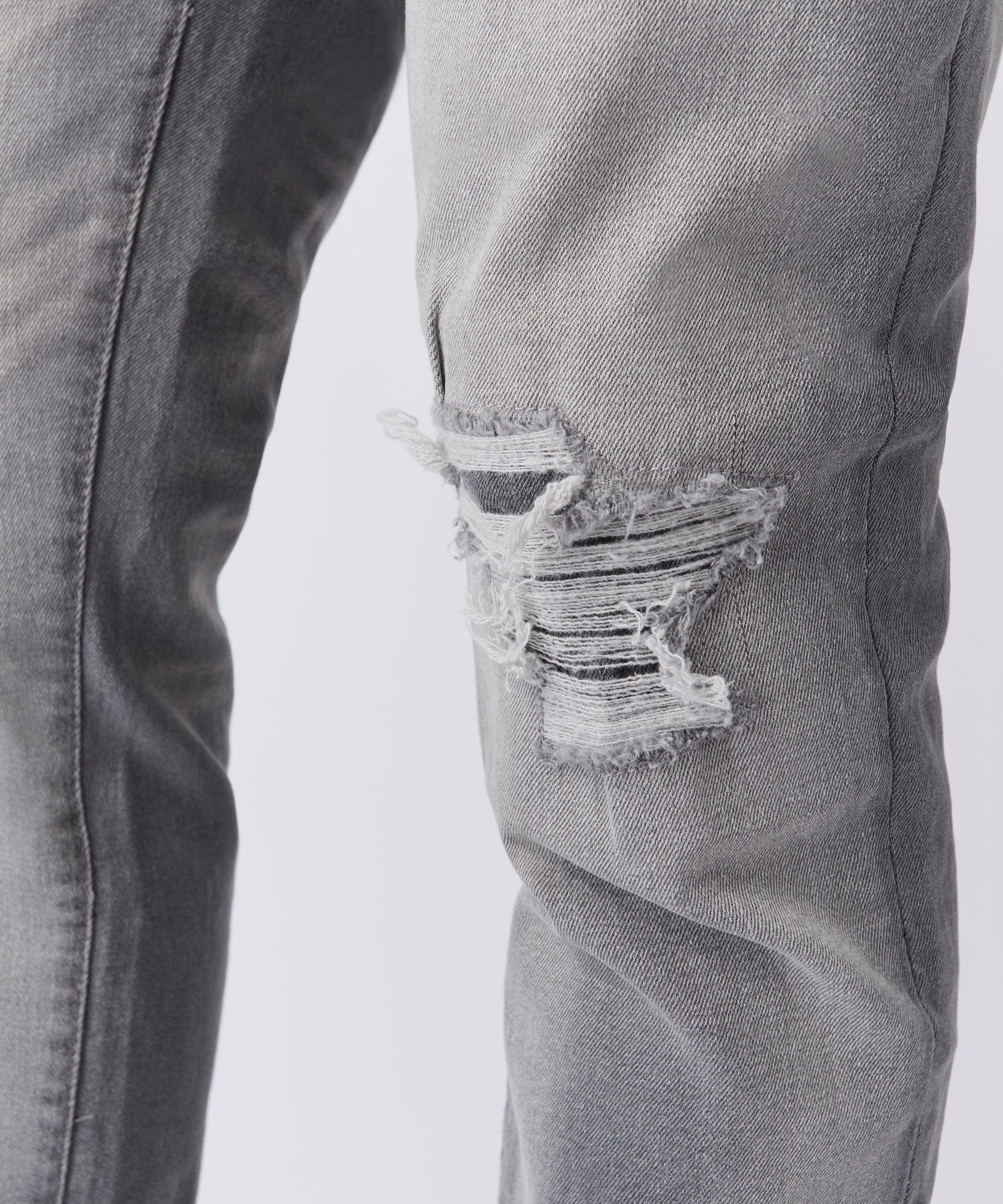 Rip and Repair Denim Jeans - Grey