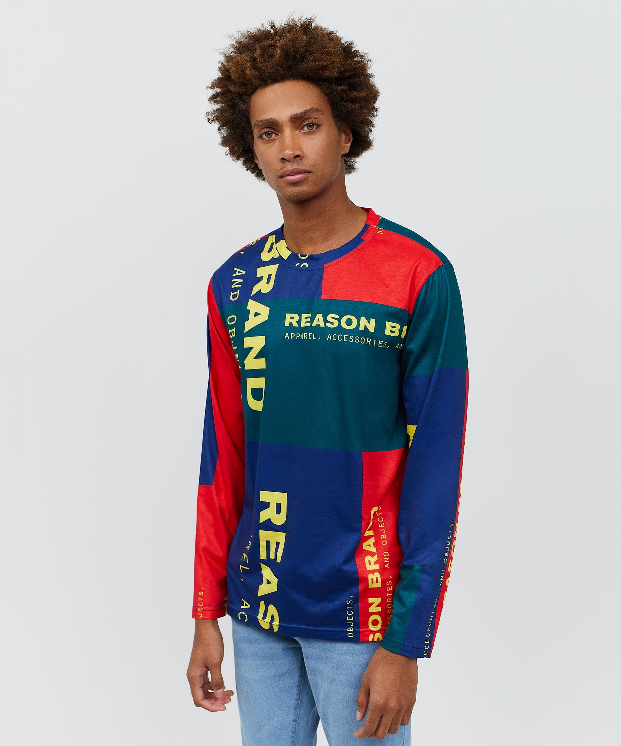 Arseno Multi Color Long Sleeve Logo Tee