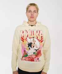 Mishka Graphic Print Embroidered Hoodie - Khaki