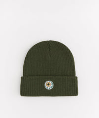 Mishka Keep Watch Embroidered Beanie - Olive Green