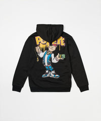 Popeye Front And Back Print Hoodie - Black