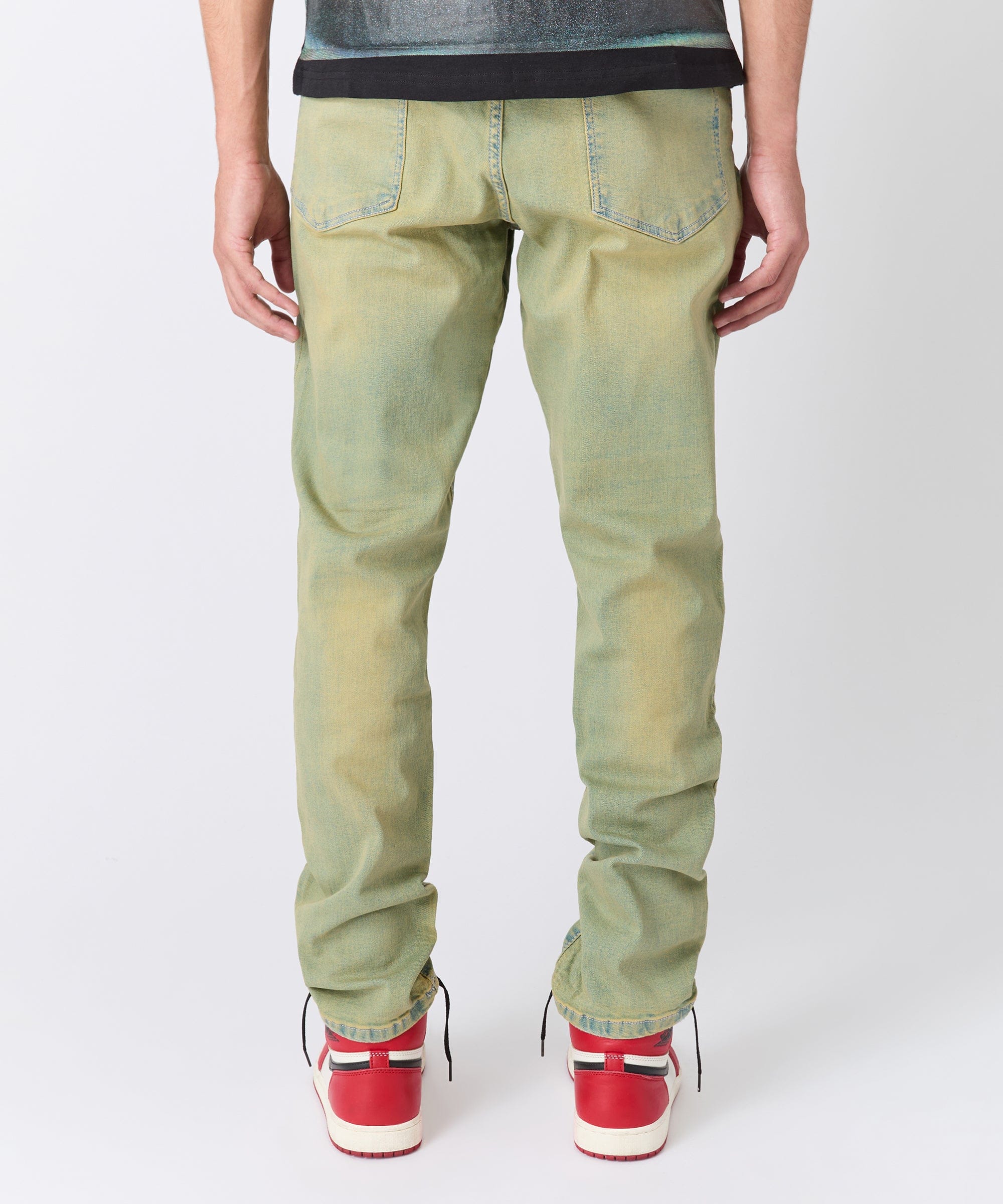 Ripped And Repaired Denim Pants - Vintage Blue