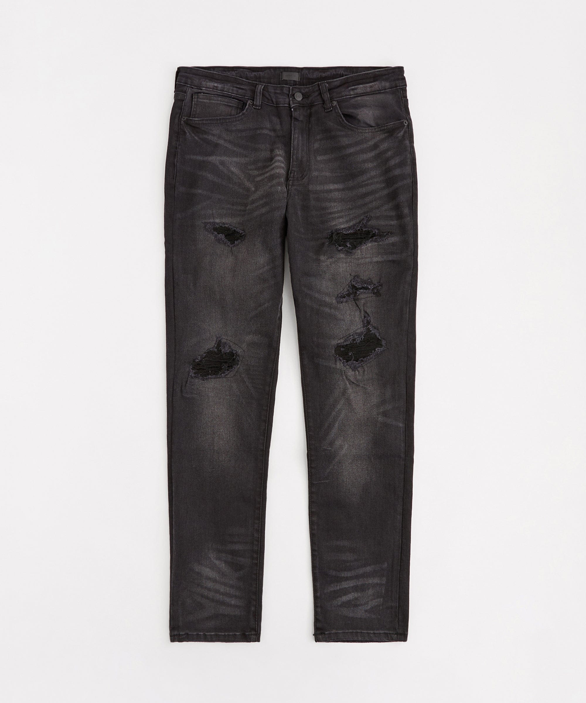 Rip And Repair Denim Jeans - Black