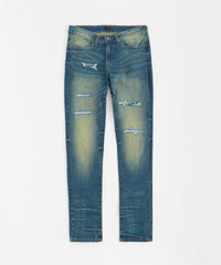 Rip and Repair Denim Jeans - Vintage Blue