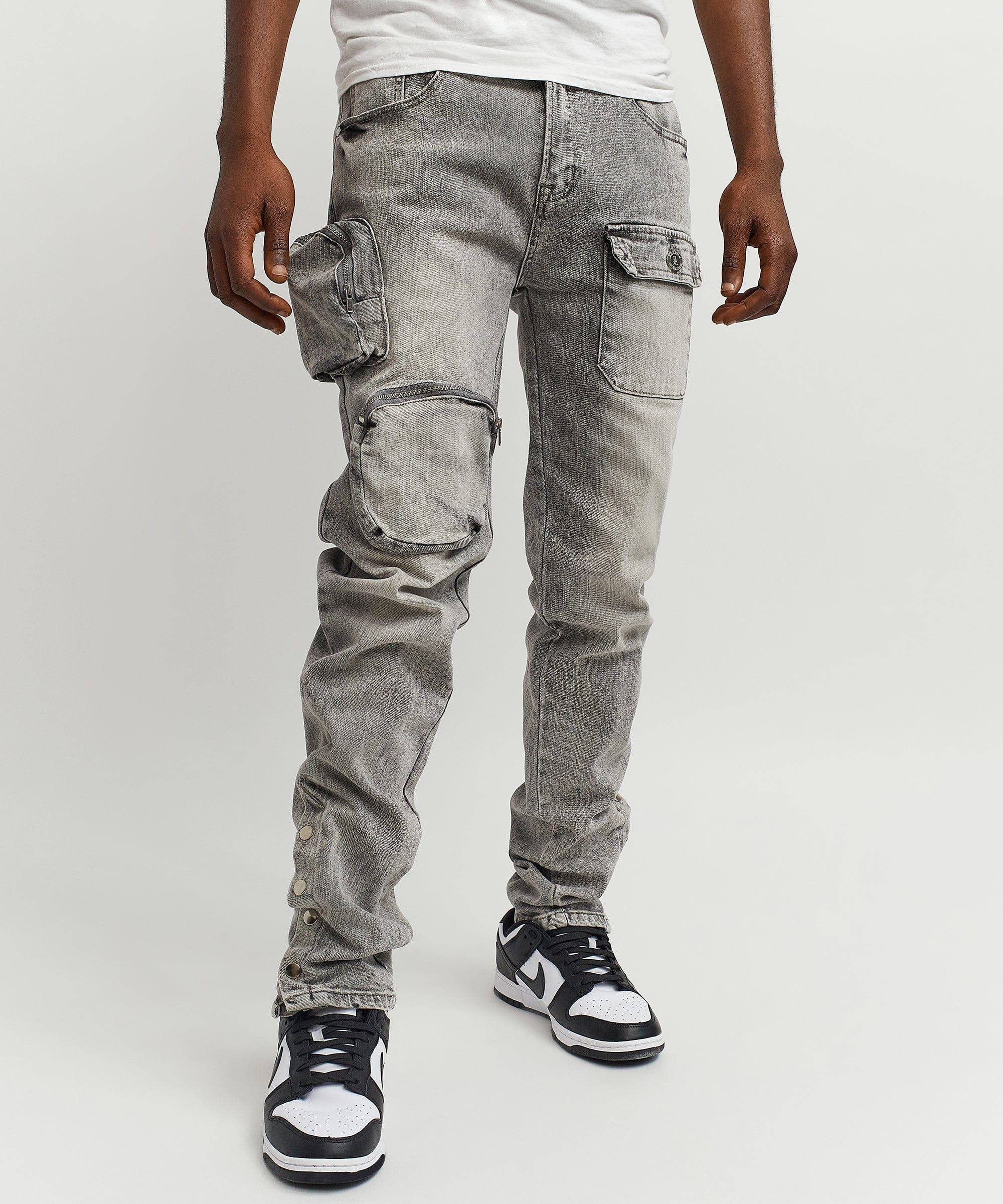 Robertson 3D Pocket Flare Denim Pant - Grey