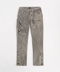 Robertson 3D Pocket Flare Denim Pant - Grey