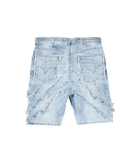Little Kids Bandit Frayed Denim Short - Light Blue