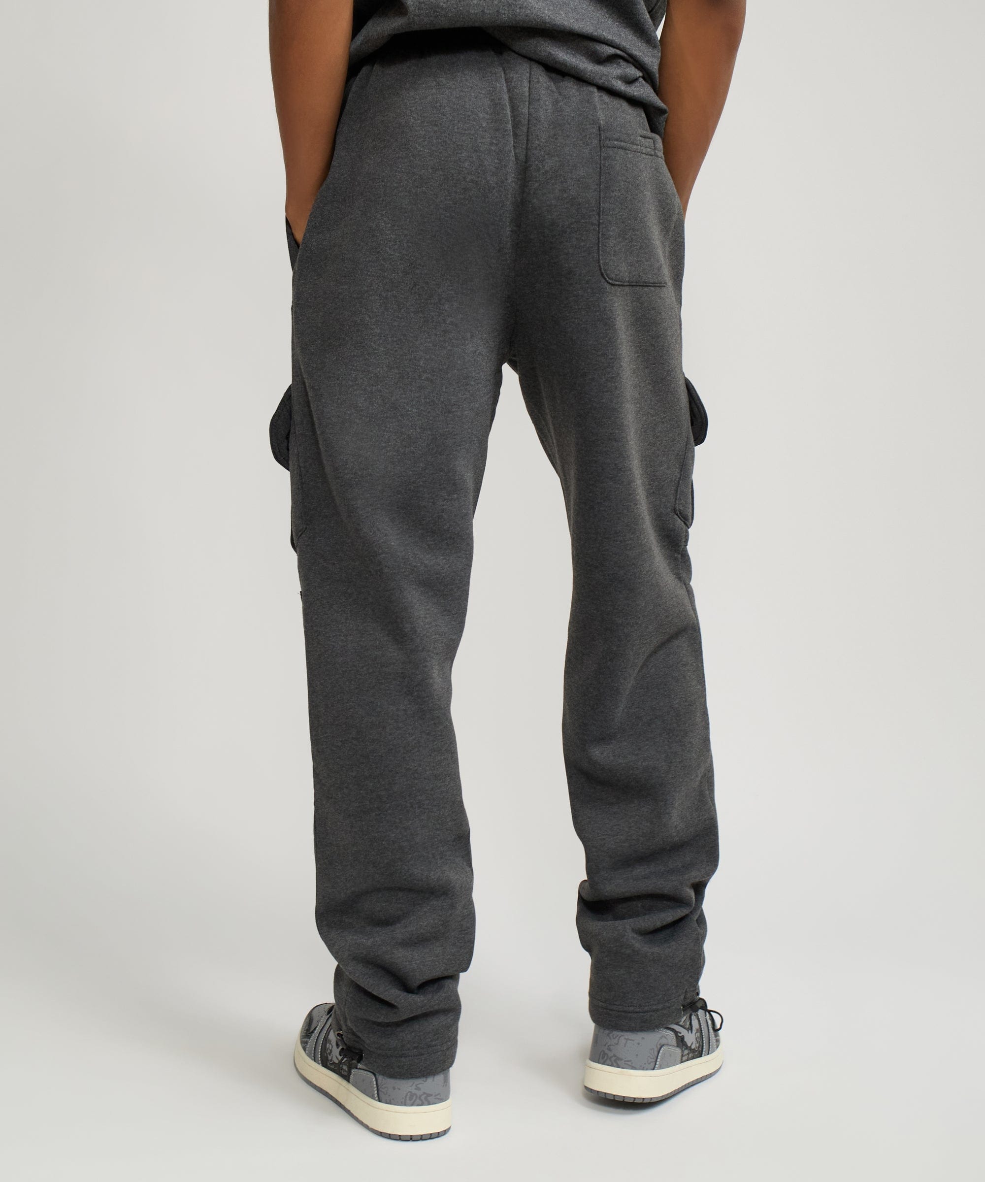 Banks Relaxed Fit Fleece Cargo Pants - Charcoal