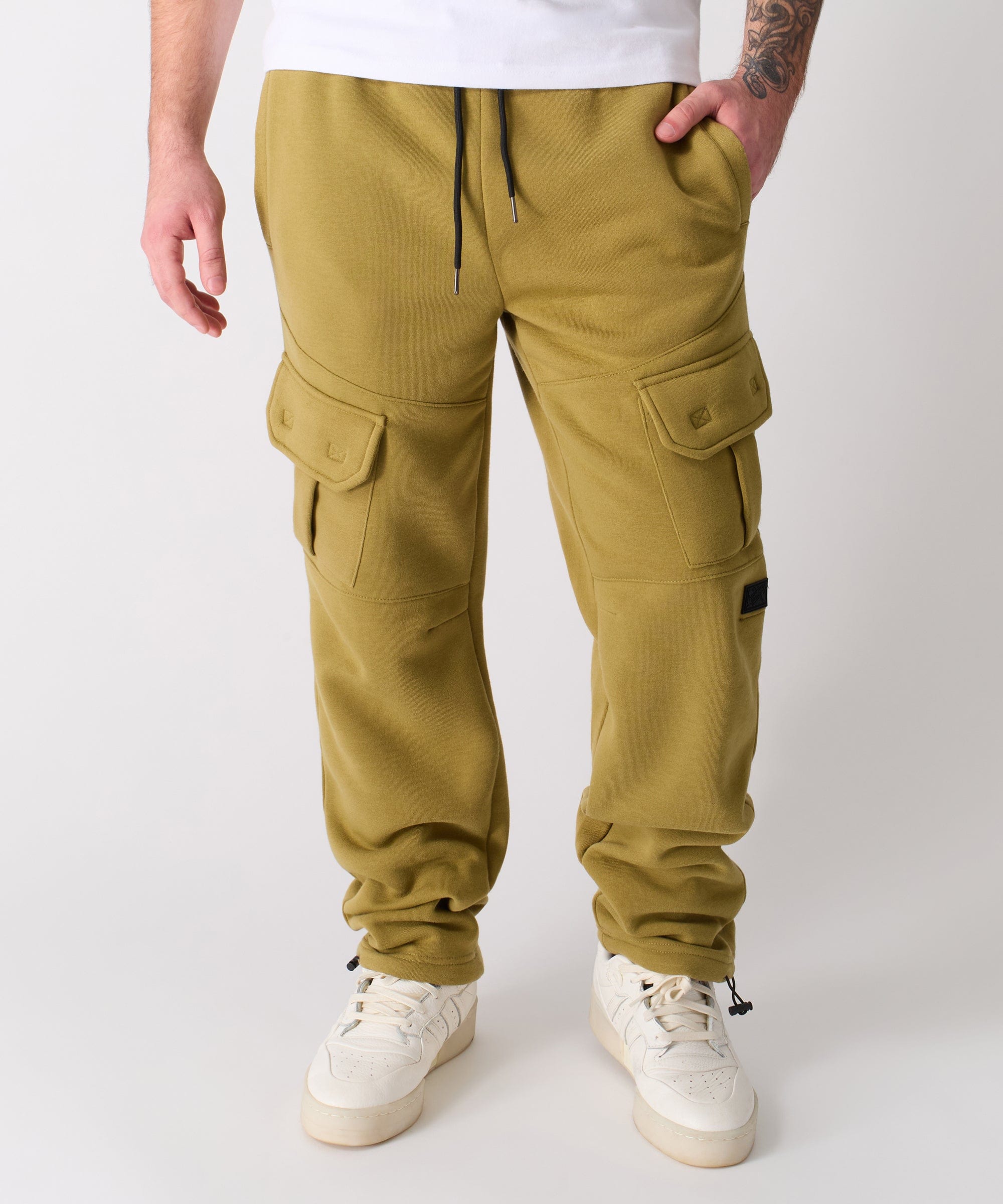 Banks Relaxed Fit Fleece Sweatpants - Olive Green