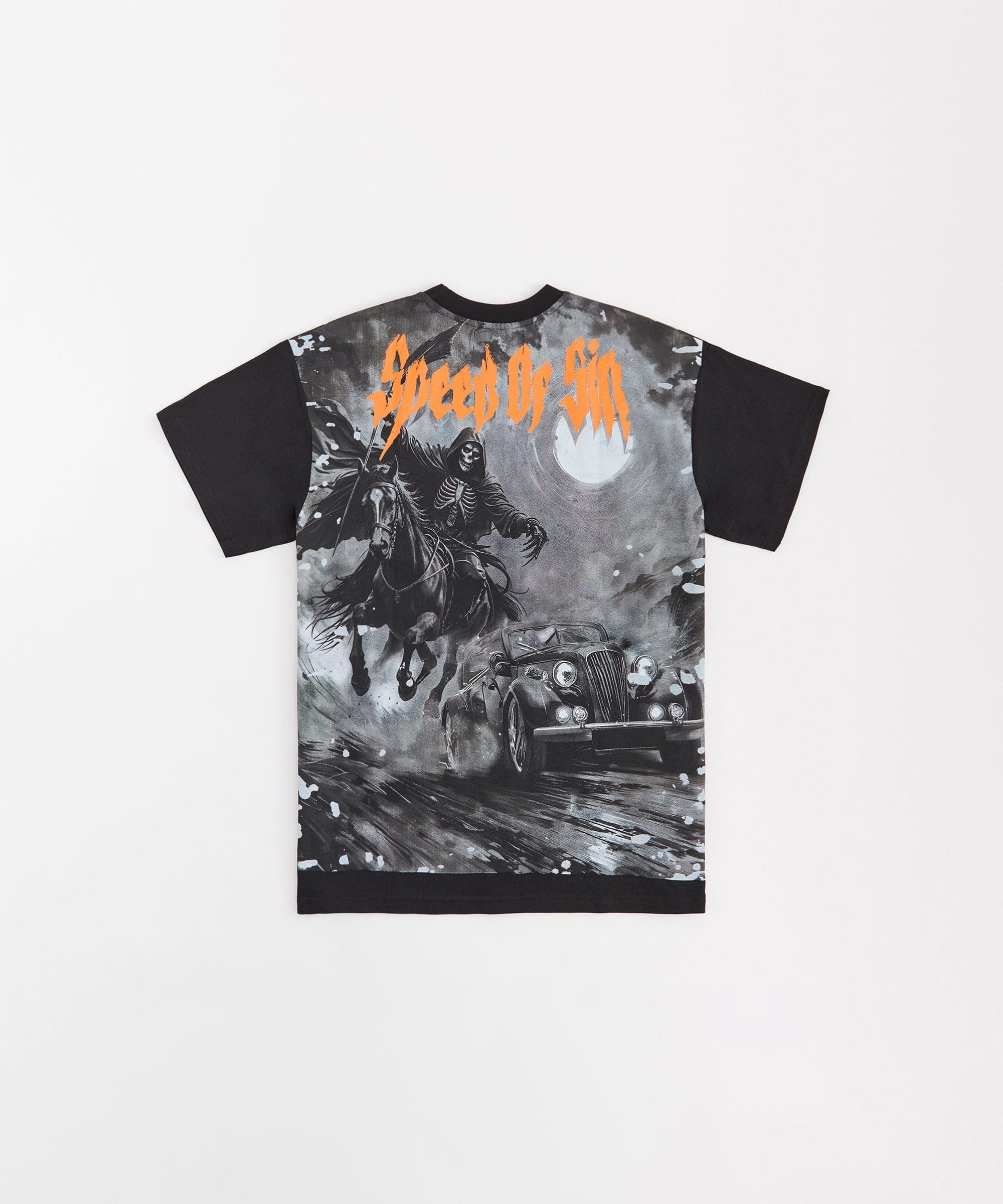 Race The Void Applique Short Sleeve Tee - Black