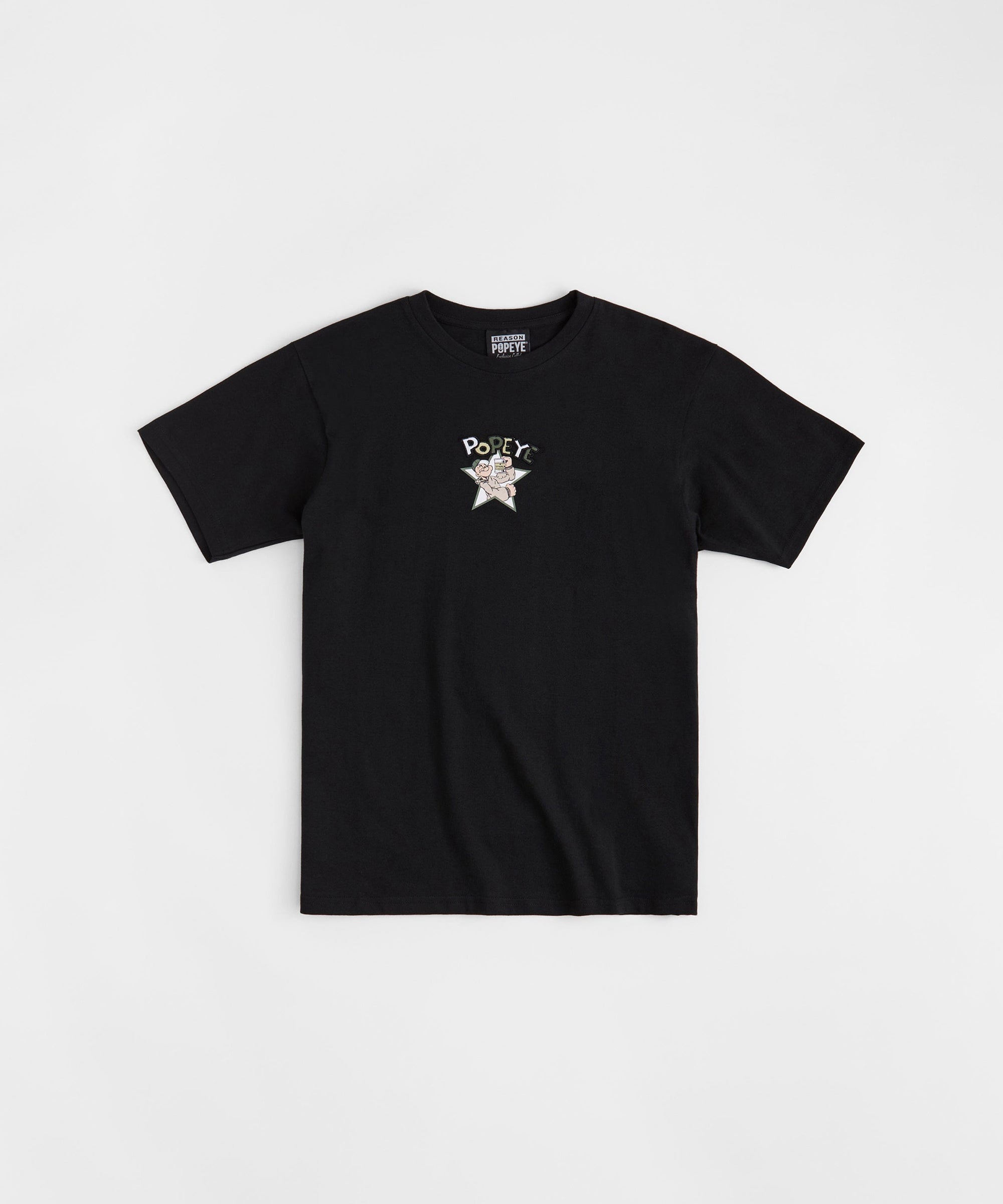 Popeye Mugshot Embroidered Short Sleeve Tee - Black