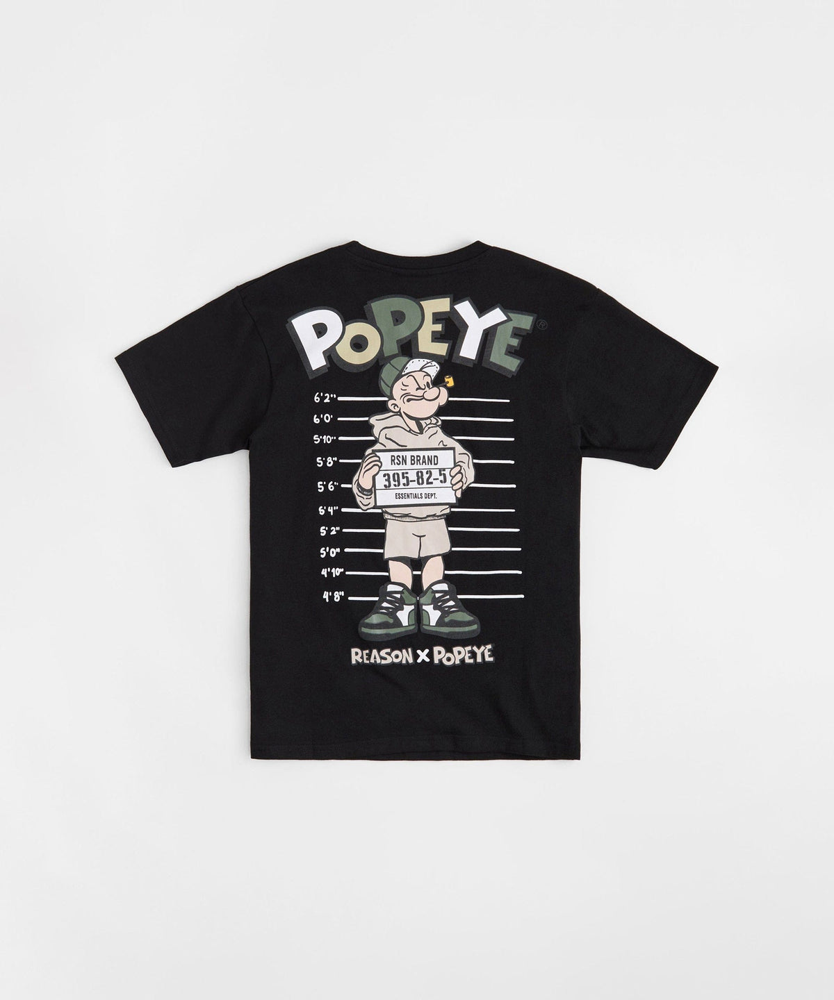 Popeye Mugshot Embroidered Short Sleeve Tee - Black