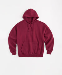 Essential Heavyweight Fleece Baggy Fit Comfy Hoodie - Burgundy