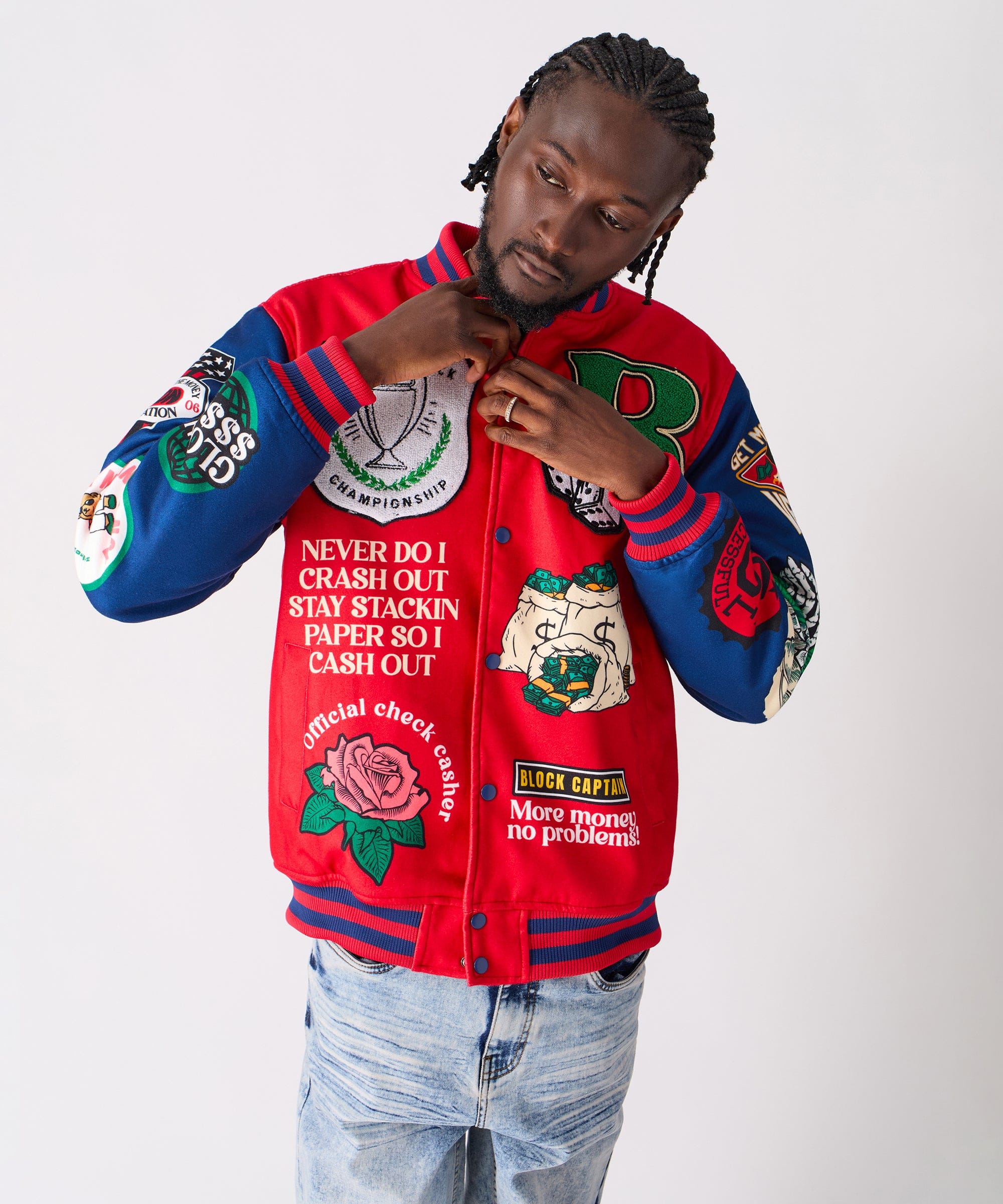 Captain Varsity Jacket - Red