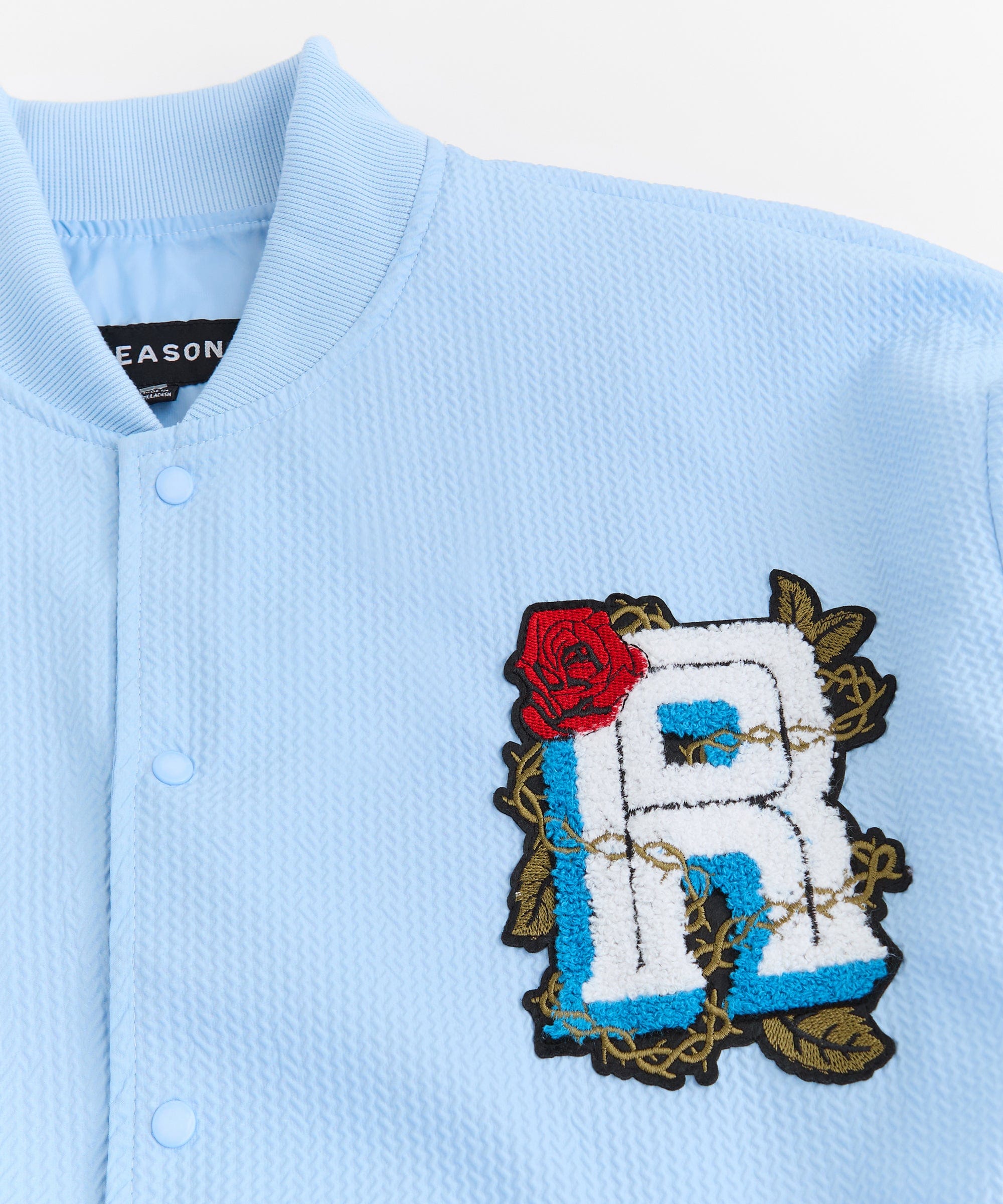 Coaches Chenille Patched Jacket - Light Blue