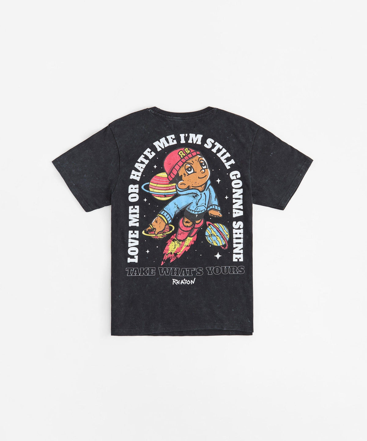 Take What's Yours Embroidered Short Sleeve Tee - Charcoal