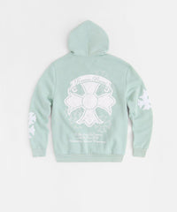 Rebellion Chenille Patched Zip Up Hoodie - Medium Blue