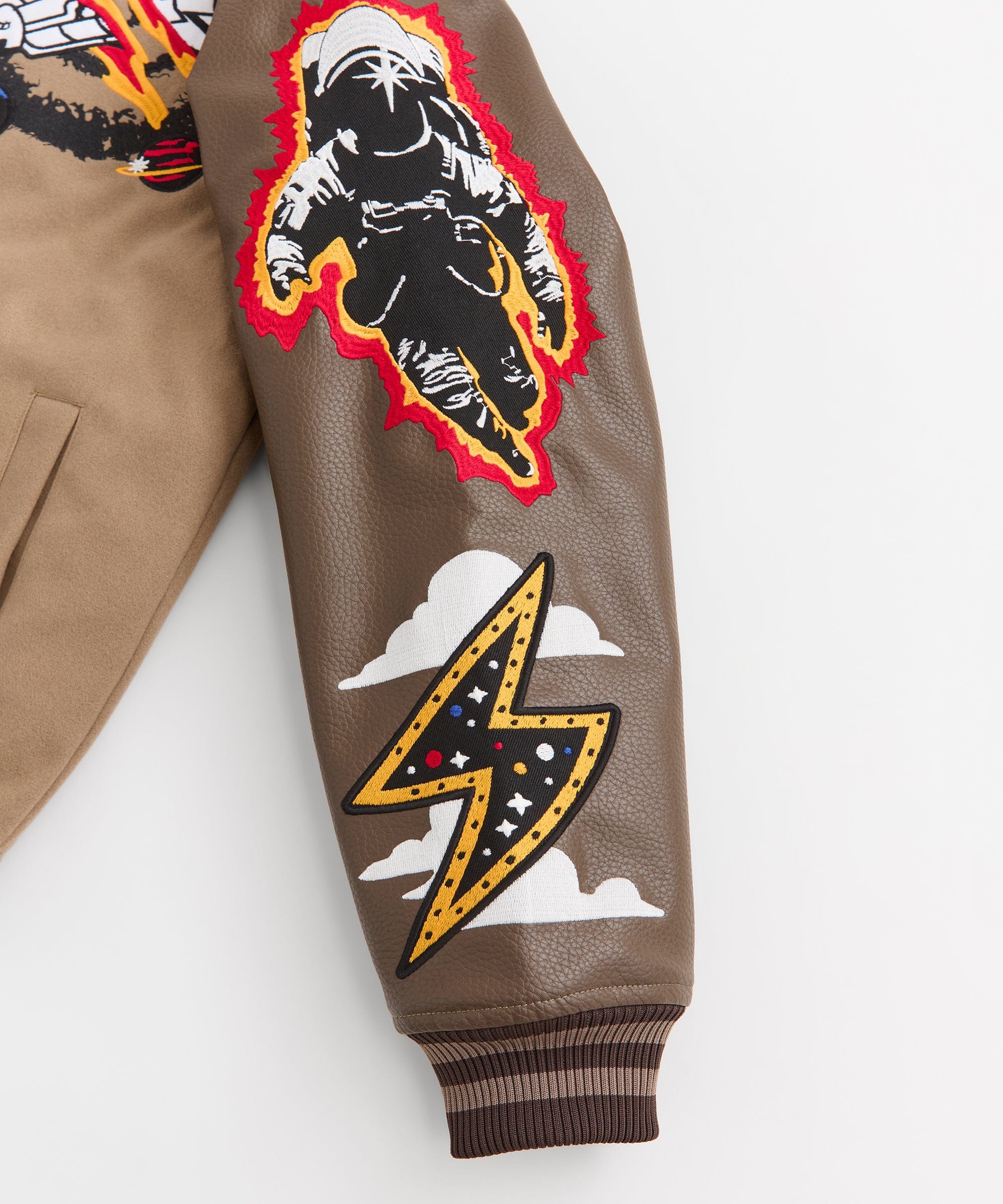 Beyond Reality Varsity Jacket PU - Khaki