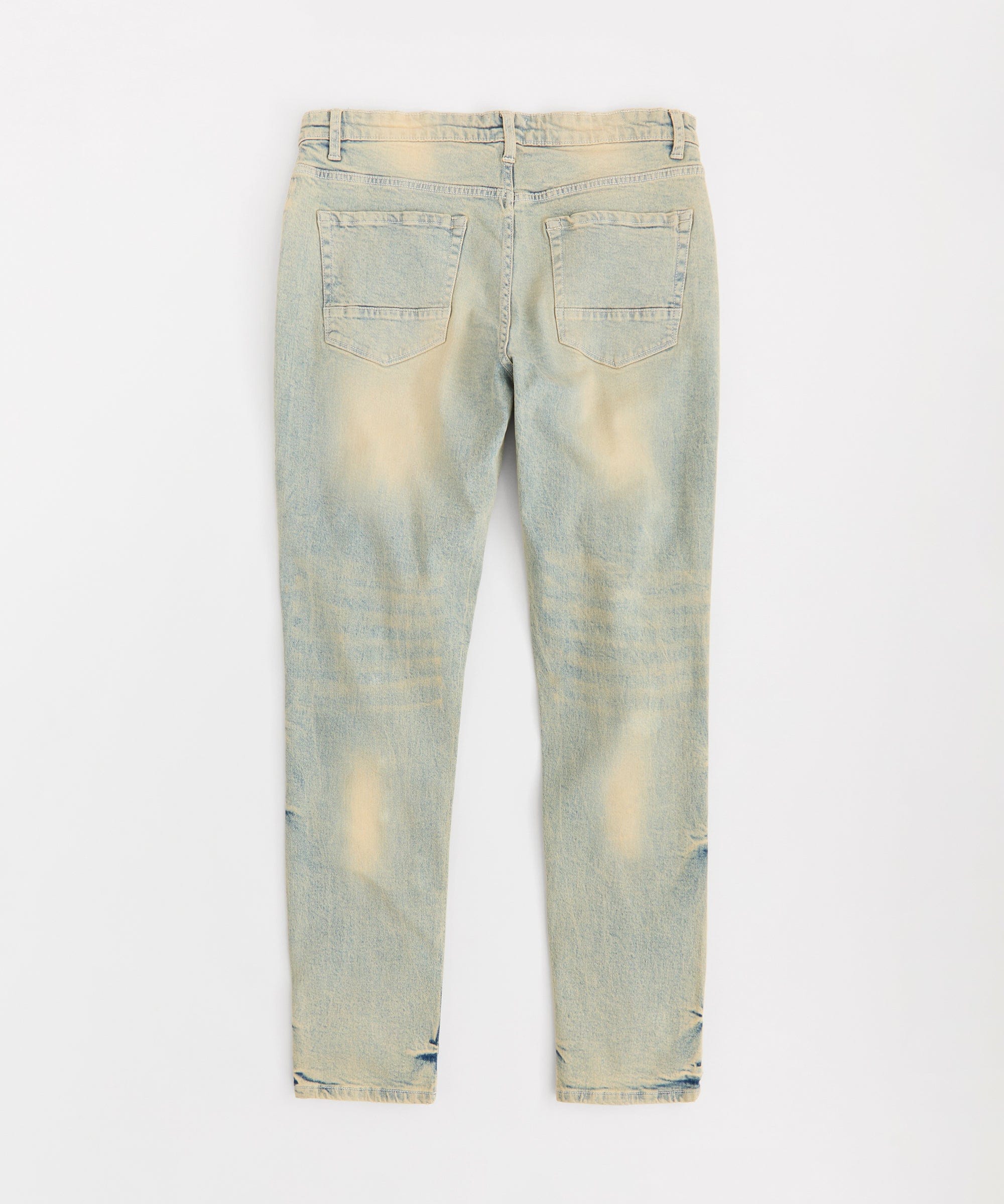 Rip And Repair Washed Denim Jeans - Light Blue