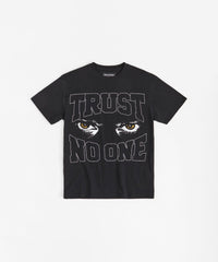Trust No One Gold Embroidered Short Sleeve Tee - Black