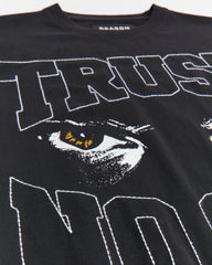 Trust No One Gold Embroidered Short Sleeve Tee - Black