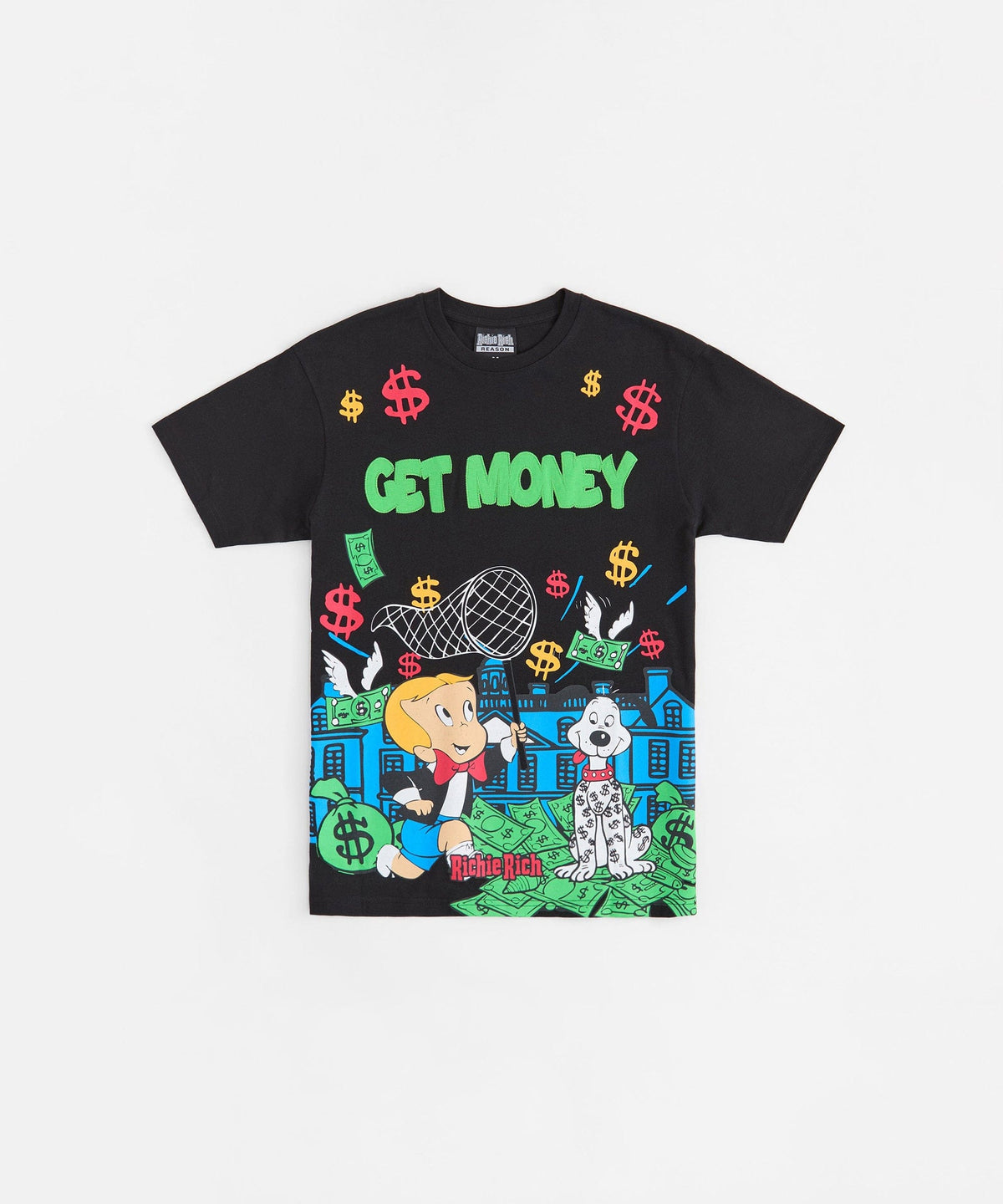 Richie Rich Get Money Applique Short Sleeve Tee - Black