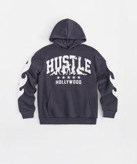 Hustle Chenille Patched Hoodie - Black