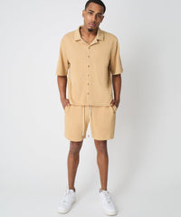 Textured Diamond Knit Short - Beige
