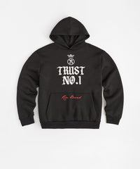 Trust No 1 Front And Back Print Hoodie - Black
