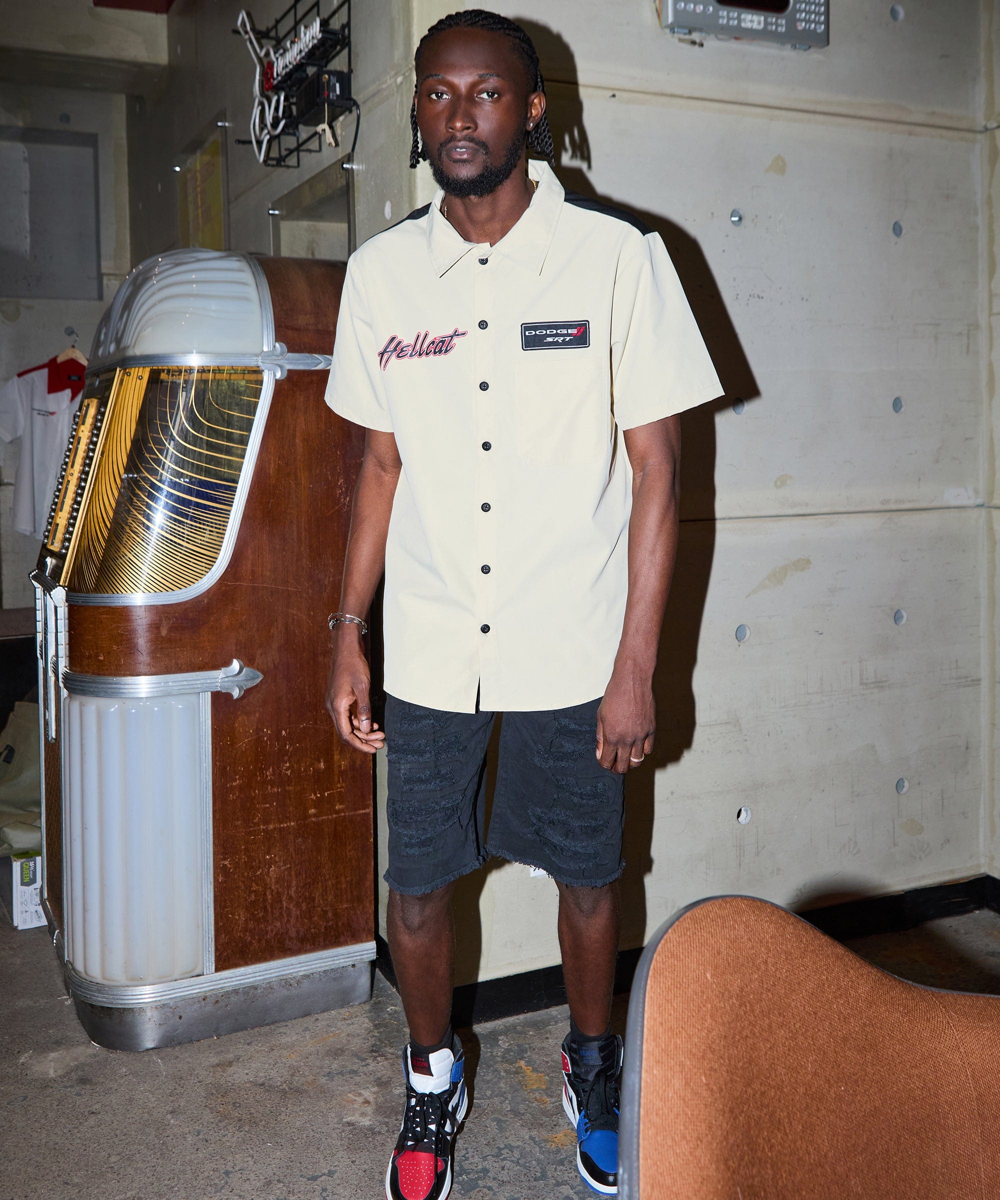 Dodge Hellcat Mechanics Short Sleeve Shirt - Khaki