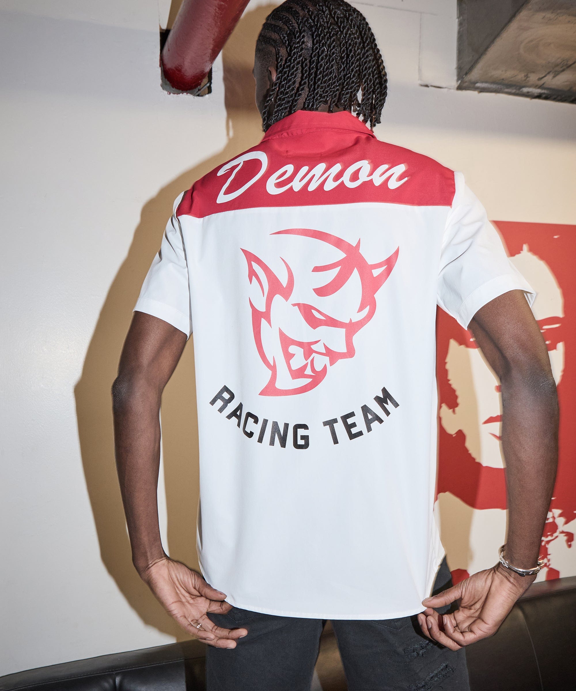 Dodge Demon Mechanics Short Sleeve Shirt - White