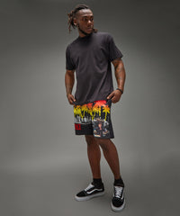 Scarface Palm Tree Embroidered Short - Black