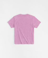 Washed Embroidered Short Sleeve Tee - Purple