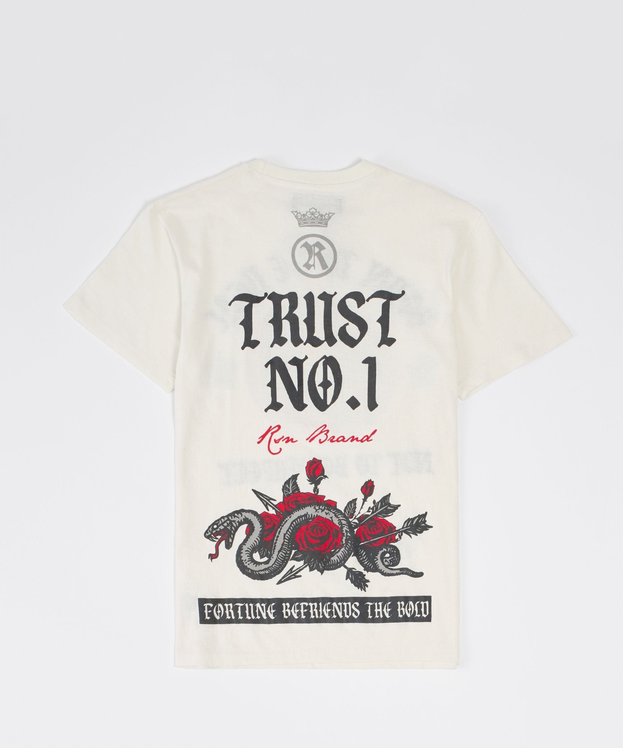 Kids Trust No 1 Embroidered Short Sleeve Tee - Cream