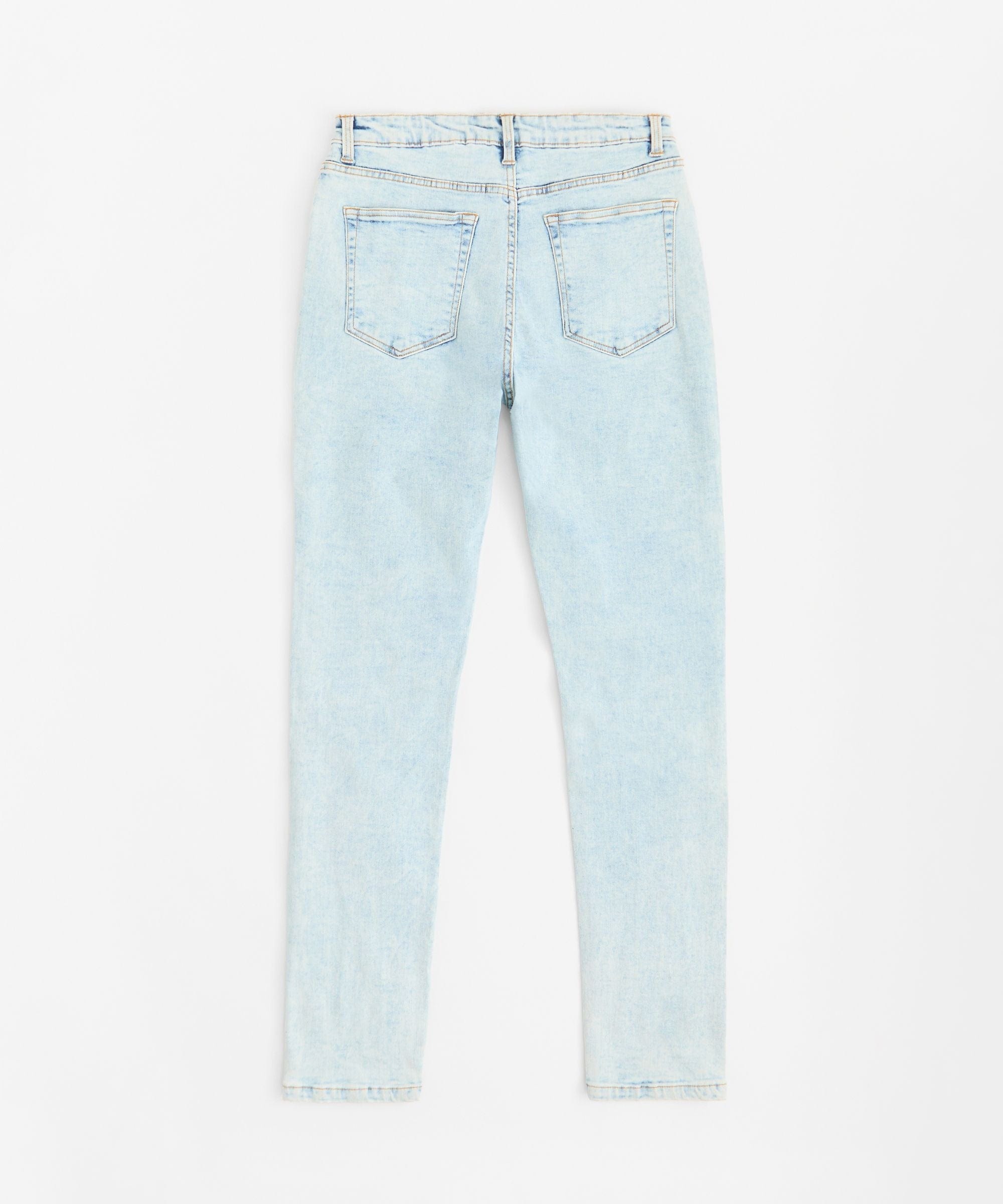 Destroyed Rip Denim Jeans - Light Blue