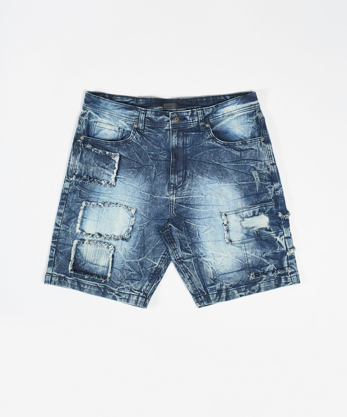 Wooster Destroyed Denim Shorts  - Light Blue