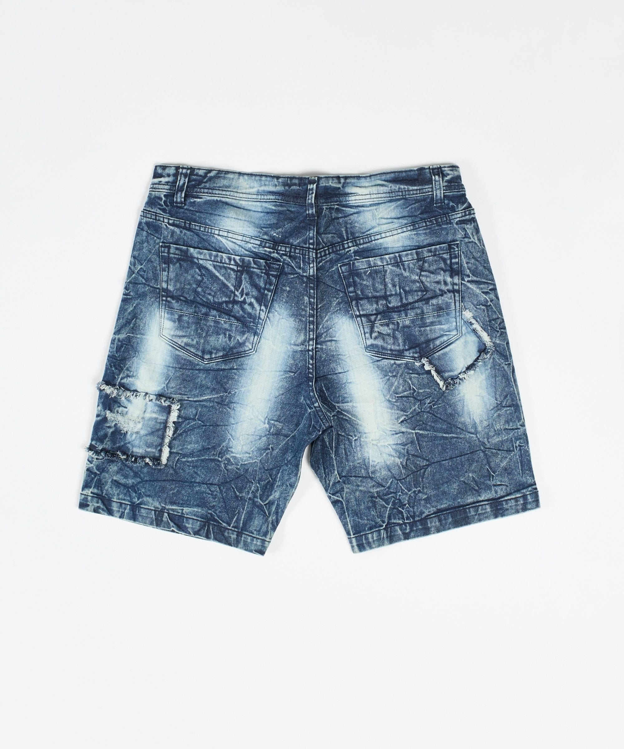 Wooster Destroyed Denim Shorts  - Light Blue