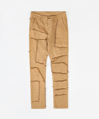 Frayed Denim Jeans - Khaki