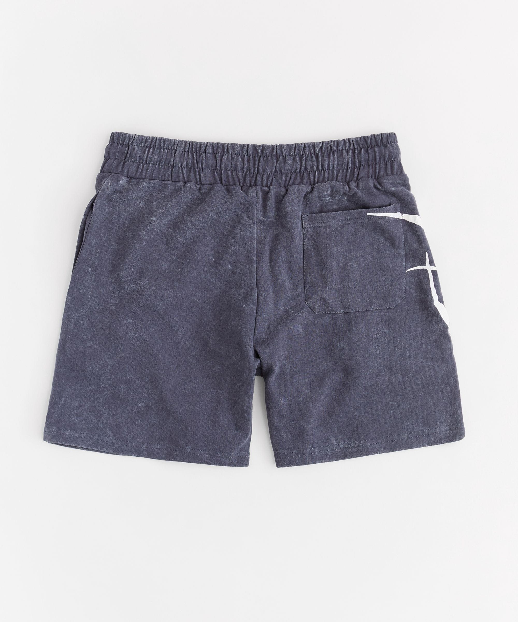 Washed Embroidered Short - Navy