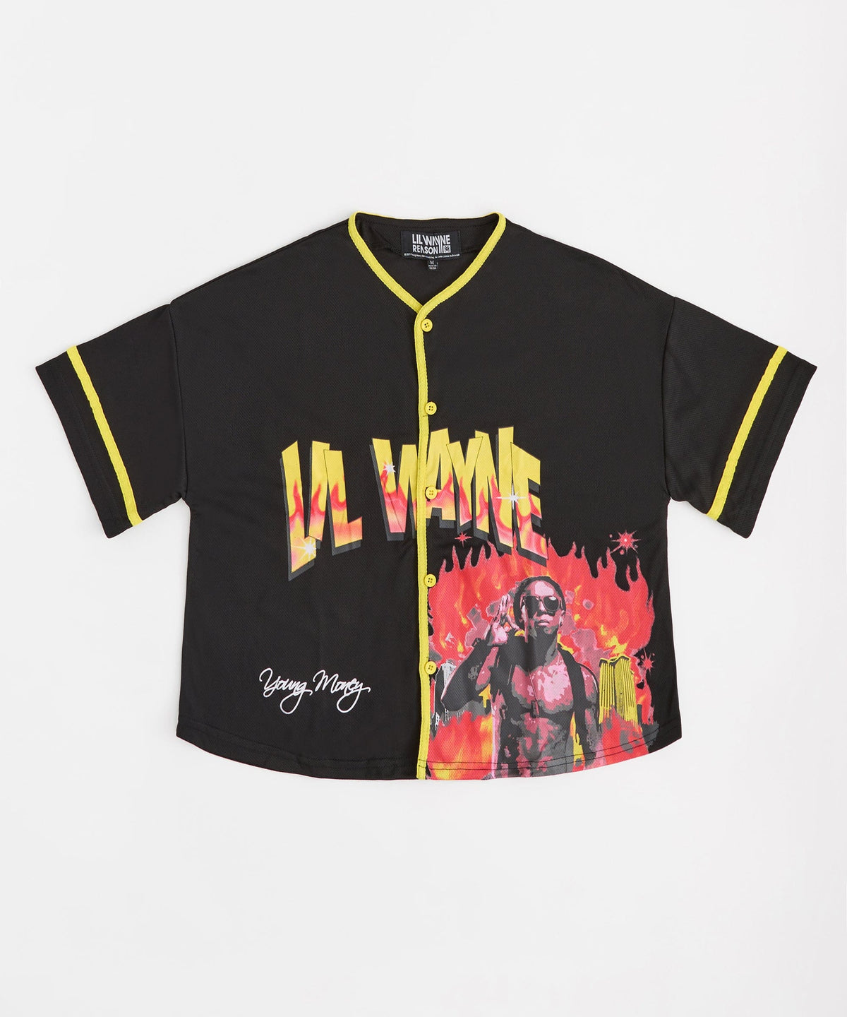 Women Lil Wayne Crop Jersey - Black