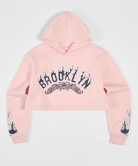 Women Brooklyn Cropped Hoodie - Light Pink