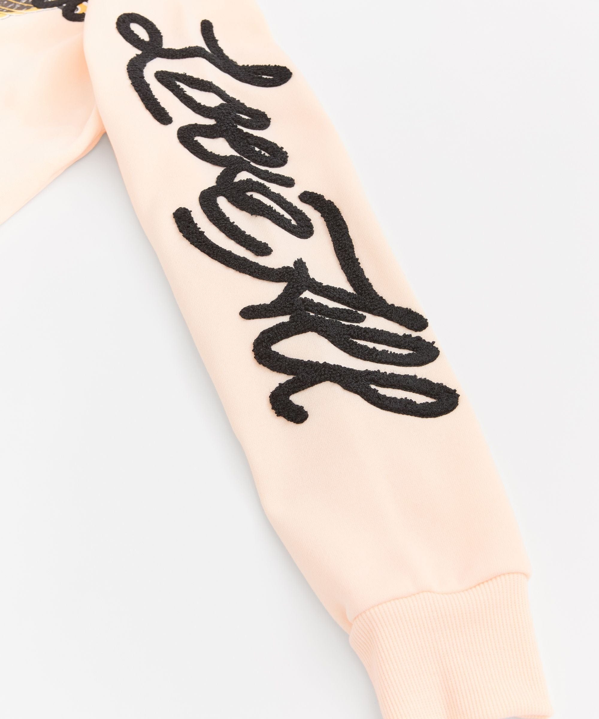 Women Love All Embroidered Cropped Hoodie - Pink