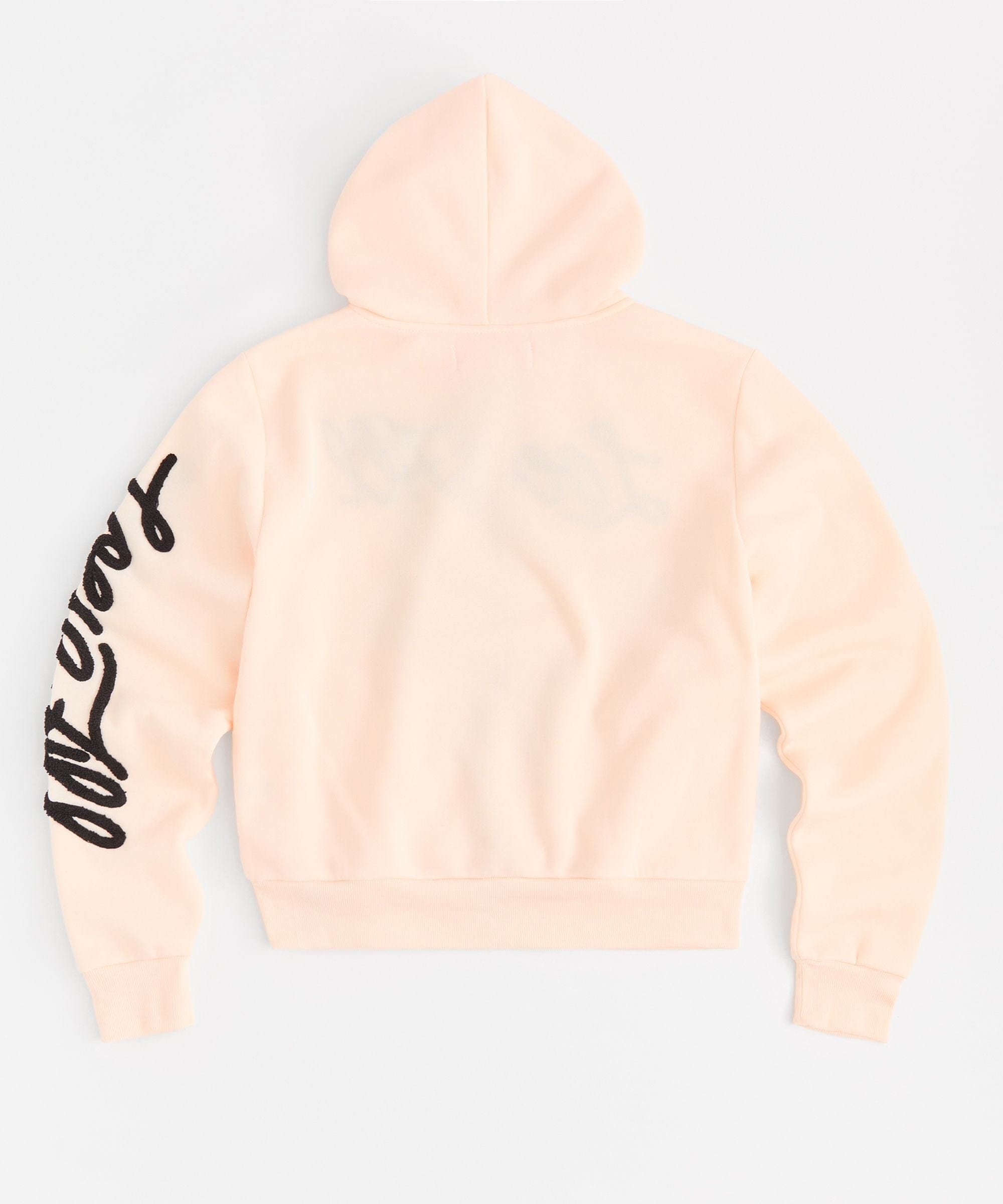 Women Love All Embroidered Cropped Hoodie - Pink