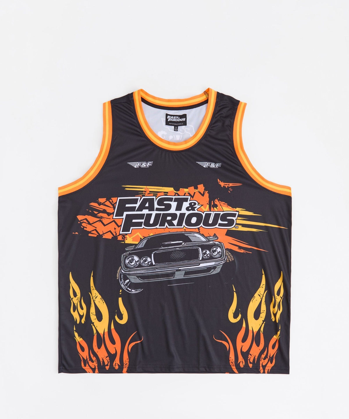 Plus Size Women Fast And Furious Basketball Jersey - Black