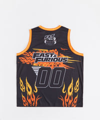 Plus Size Women Fast And Furious Basketball Jersey - Black